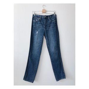 J. CREW Vintage Straight Two Tone Distressed Jeans